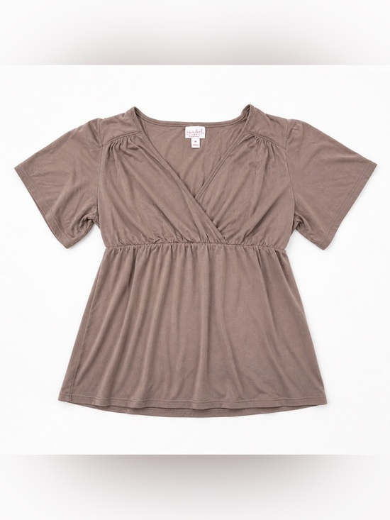 Isabel Maternity by Ingrid & Isabel Tops - Isabel Maternity Taupe V-Neck Empire-Waist Nursing Top Size M